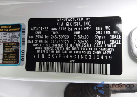 2022 Kia Telluride S z USA, uszkodzony, nr VIN 5XYP64HC1NG310419